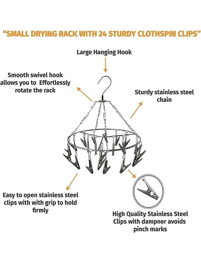 DARAZ Stainless Steel Baby Clothes Drying Rack with Hanging Clips, Silver Pack of 1 - Image 3