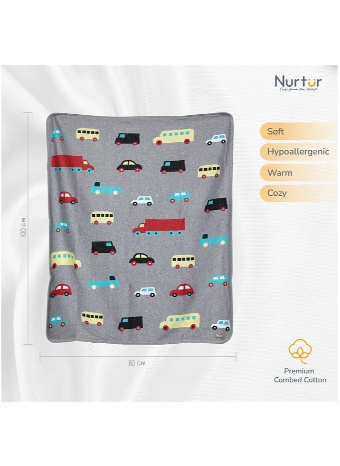 نورتر Soft Baby Blankets For Boys And Girls 100% Combed Cotton Lightweight Fleece