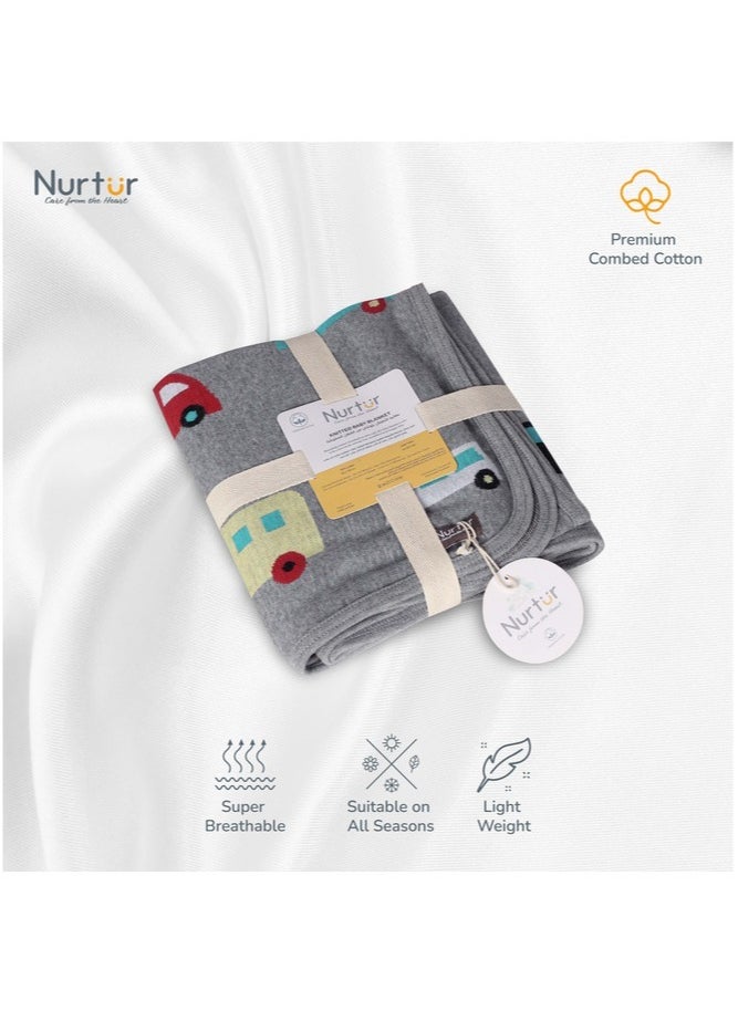 Nurtur بطانيات أطفال ناعمة للأولاد والبنات مصنوعة من القطن الممشط والصوف خفيف الوزن بنسبة 100%  - Image 4