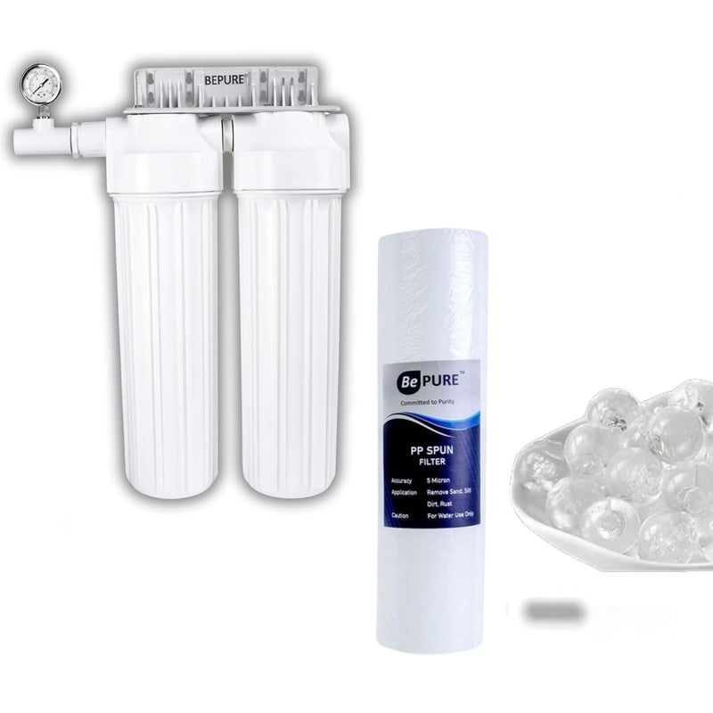 BePURE إعادة تعبئة لفلتر مياه المنزل الكامل MF 2 (فلتر منسوج + وسائط مضادة للتكلس) - Image 1