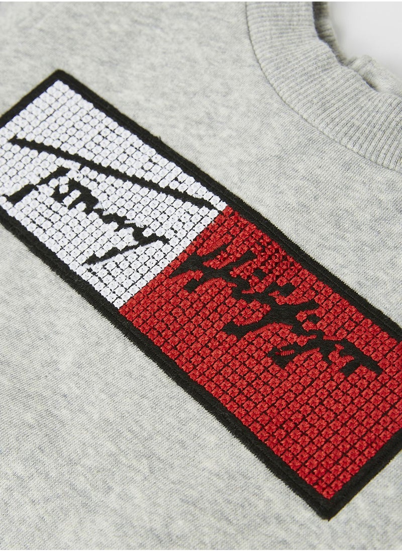 TOMMY HILFIGER - Kids Logo Sequin Flag Sweatshirt - Image 1