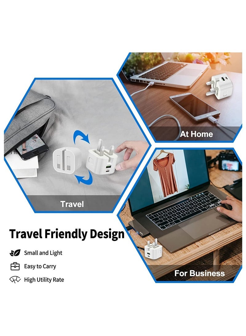 Jmary JMARY 25W USB-C Dual Port Charger, Foldable Plug Wall Charger, Infino Travel Adapter, PD TYPE C+USB Quick Charge 3.0 - compatible with iPhone 12/13/14, Samsung, Huawei, iPad, Google Pixel - Image 5