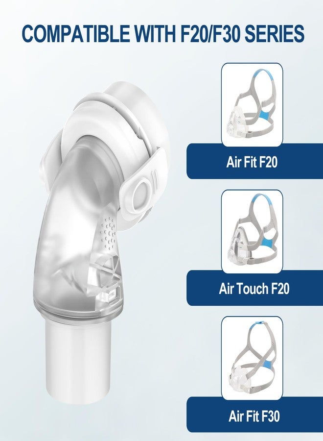 MEDICOLOR Replacement Elbows for AirFit F20, 2 Pack Quick Release Swivel Elbow Connector Compatible with F20 F30, Easy to Attach & Secure Fit CPAP Supplies - Image 4