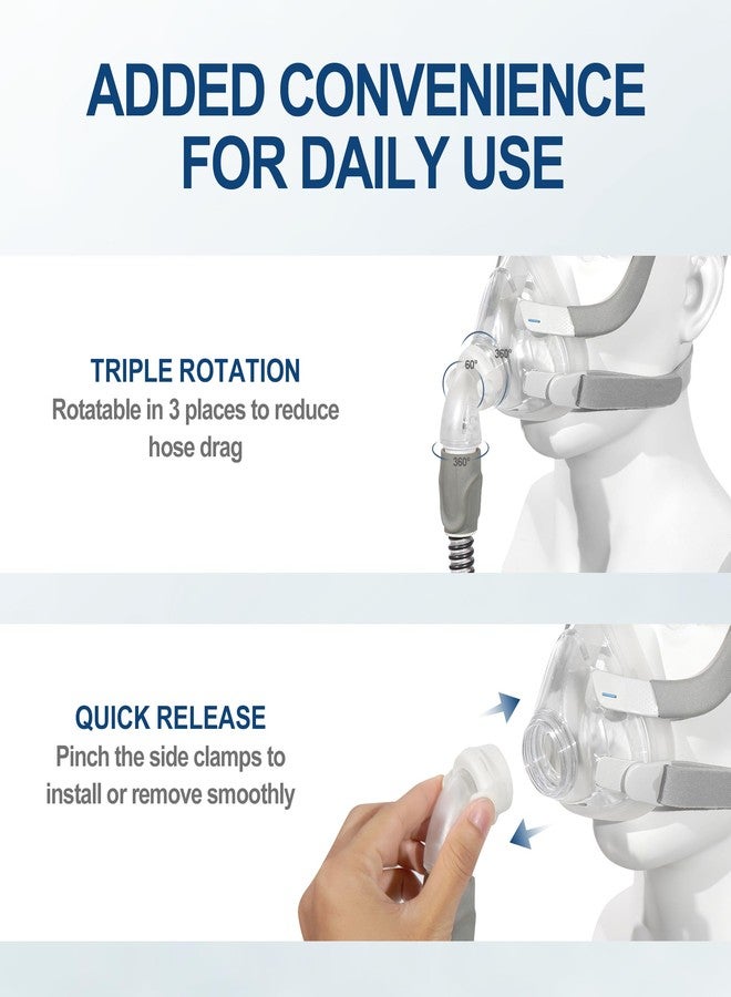 MEDICOLOR Replacement Elbows for AirFit F20, 2 Pack Quick Release Swivel Elbow Connector Compatible with F20 F30, Easy to Attach & Secure Fit CPAP Supplies - Image 5