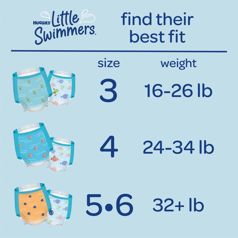 Huggies Little Swimmers Disposable Swim Diapers, Size 3 (16-26 lbs), 20 Ct - Image 3