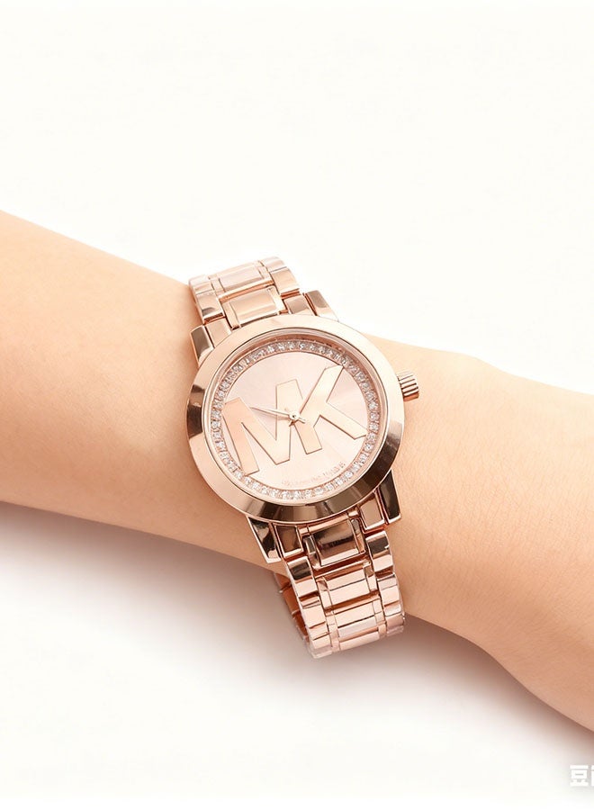 MK Rose Gold Diamond Tone Jewelry Women's Wrist Watch - Image 2