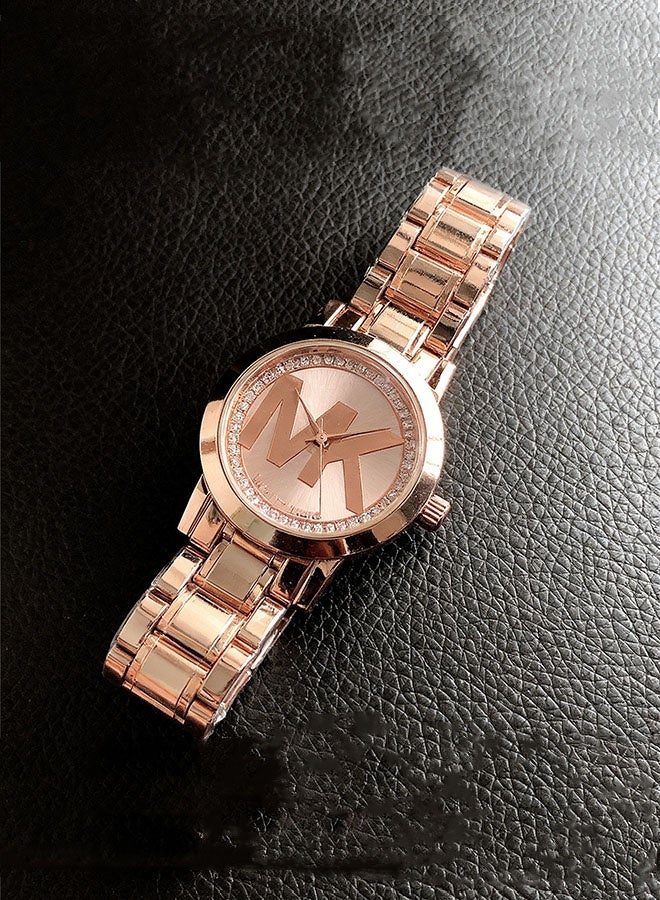 MK Rose Gold Diamond Tone Jewelry Women's Wrist Watch - Image 3