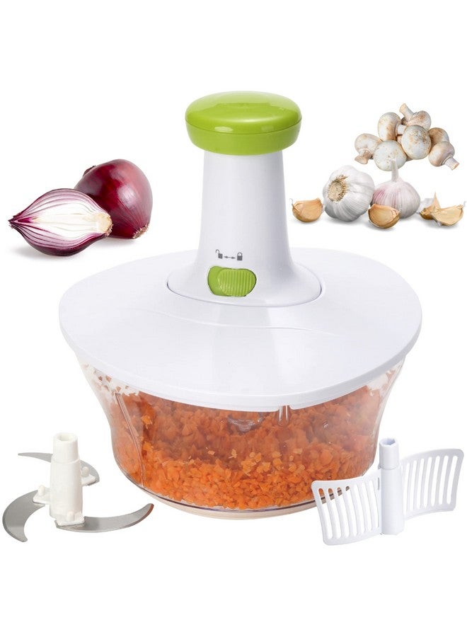 Brieftons Brieftons Express Manual Food Chopper: 6.8-Cup, Hand Chopper Vegetable Cutter to Chop Veggies, Fruits, Herbs, Garlic Onion Chopper for Salsa, Salad, Pesto, Hummus, Guacamole, Coleslaw, Indian Cooking  - Image 1