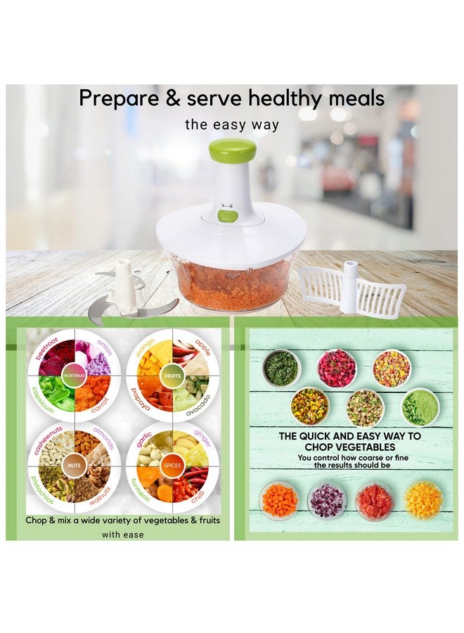 Brieftons Brieftons Express Manual Food Chopper: 6.8-Cup, Hand Chopper Vegetable Cutter to Chop Veggies, Fruits, Herbs, Garlic Onion Chopper for Salsa, Salad, Pesto, Hummus, Guacamole, Coleslaw, Indian Cooking  - Image 4