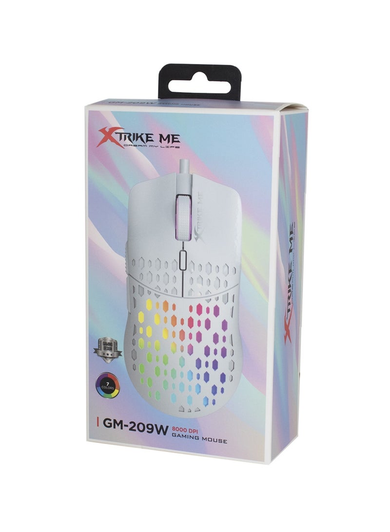 XTRIKE ME ماوس سلكي GM-209P مع إضاءة خلفية LED جسم أبيض - Image 1