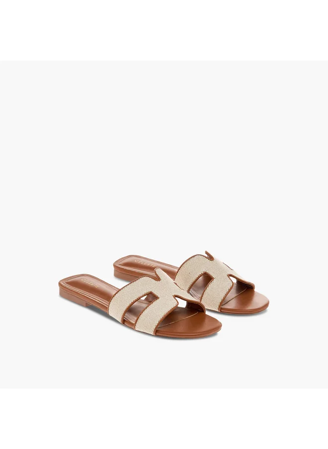 سيليست Women's Textured Slip-On Flat Sandals - J06007-001-25C
