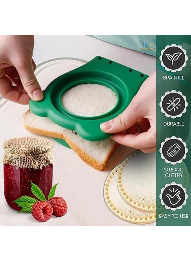 كاست ويف قطاعة الساندويتشات وصانعة السدادات غير القابلة للكسر من الفولاذ المقاوم للصدأ قاطعة الخبز صانعة الساندويتشات للأطفال صندوق بينتو قاطعة الساندويتشات ومانع التسرب للأطفال التي تصنعها بنفسك شطائر الجيب - Image 2