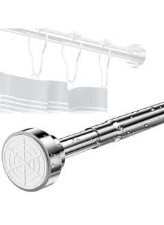 Generic Shower Curtain Rod Tension Adjustable Curtain Rod–Rustproof 304 Stainless Steel Curtain Rod, Upgraded Anti-Slip Telescopic Spring Tension Curtain Rod, No Drilling Extendable Pole  - Image 1