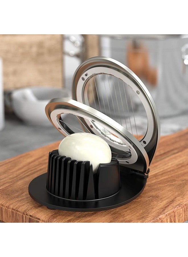 بيبوري قطاعة بيض، قطاعة بيض بيبوري للبيض المسلوق، قطاعة بيض شديدة التحمل لتقطيع البيض والفراولة والفطر والفواكه الناعمة، سلك من الفولاذ المقاوم للصدأ بثلاثة أنماط تقطيع، سهلة التنظيف - Image 4