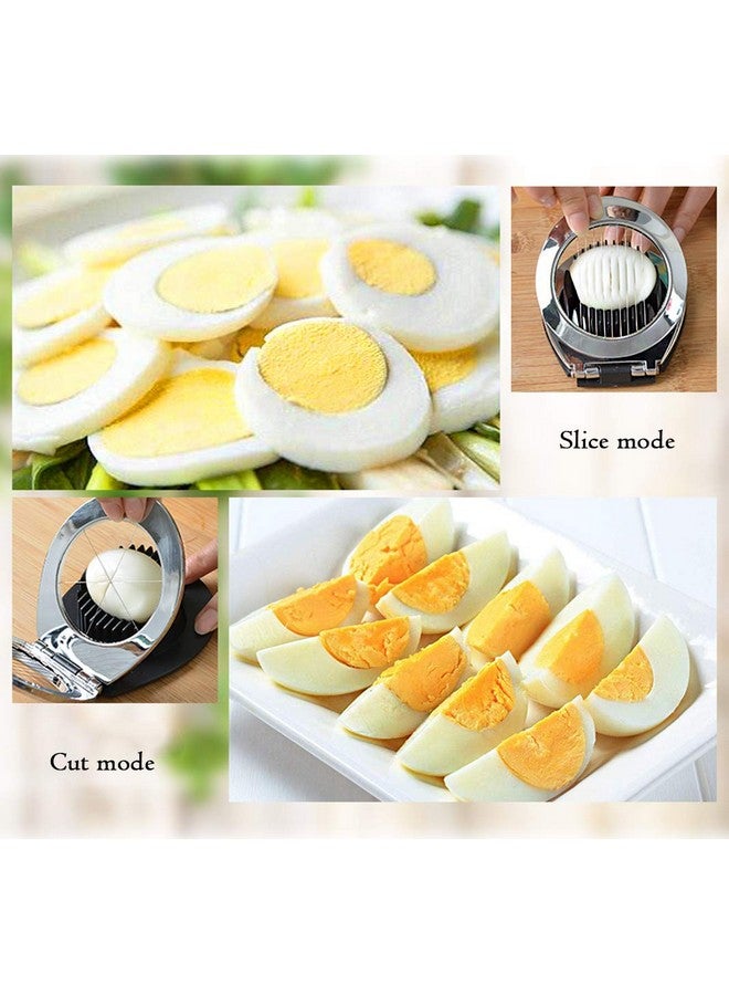 بيبوري قطاعة بيض، قطاعة بيض بيبوري للبيض المسلوق، قطاعة بيض شديدة التحمل لتقطيع البيض والفراولة والفطر والفواكه الناعمة، سلك من الفولاذ المقاوم للصدأ بثلاثة أنماط تقطيع، سهلة التنظيف - Image 3