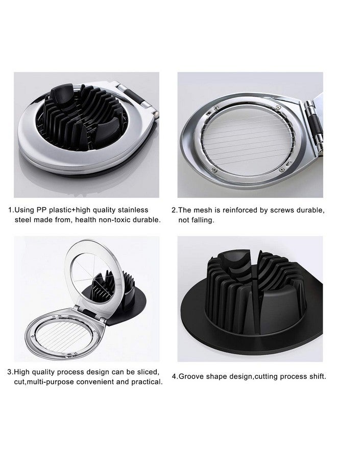 بيبوري قطاعة بيض، قطاعة بيض بيبوري للبيض المسلوق، قطاعة بيض شديدة التحمل لتقطيع البيض والفراولة والفطر والفواكه الناعمة، سلك من الفولاذ المقاوم للصدأ بثلاثة أنماط تقطيع، سهلة التنظيف - Image 5