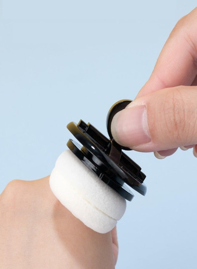 Quupy 2PCS Plastic Loose Powder Case Round Face Powder Container Jar with Lid Mirror and Sponge Puff Mini Portable Makeup Jar DIY Cosmetic Storage for Blusher Powder 10Gram - Image 4