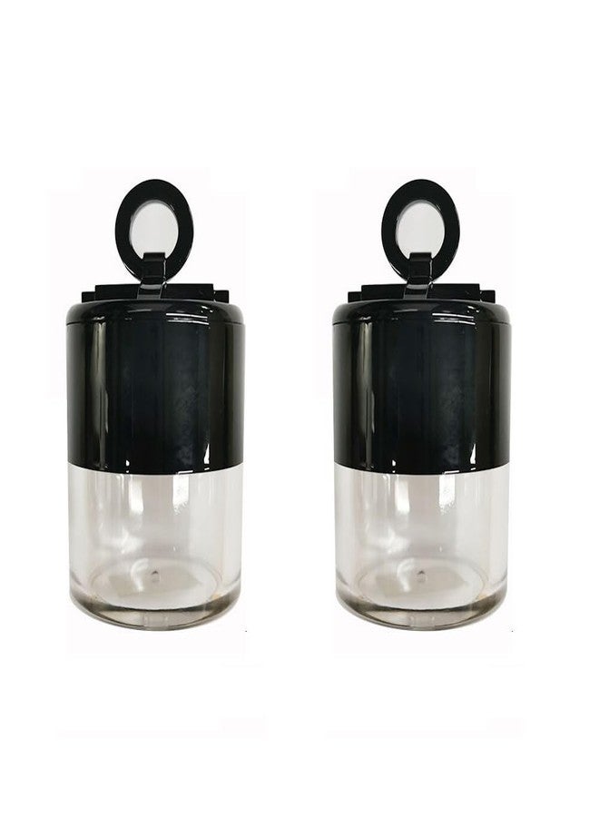 Quupy 2PCS Plastic Loose Powder Case Round Face Powder Container Jar with Lid Mirror and Sponge Puff Mini Portable Makeup Jar DIY Cosmetic Storage for Blusher Powder 10Gram - Image 1