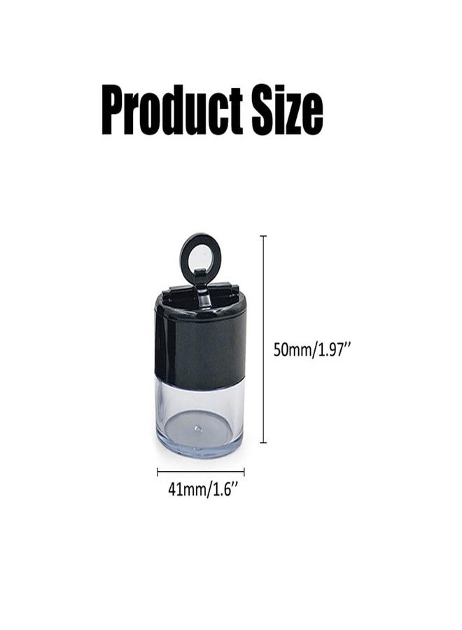 Quupy 2PCS Plastic Loose Powder Case Round Face Powder Container Jar with Lid Mirror and Sponge Puff Mini Portable Makeup Jar DIY Cosmetic Storage for Blusher Powder 10Gram - Image 2