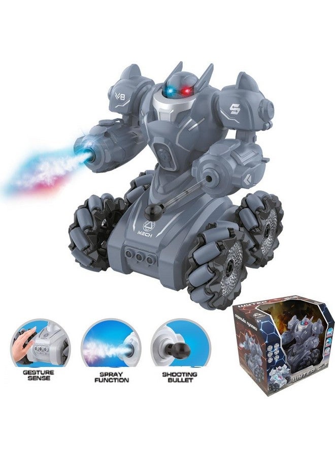 IndusBay® Remote Control Gasture Sensing Shooting Stunt Robot RC Control Multi-Functional All Terrain Robot Educational Toy Gift for Boys Girls, Black - Image 5