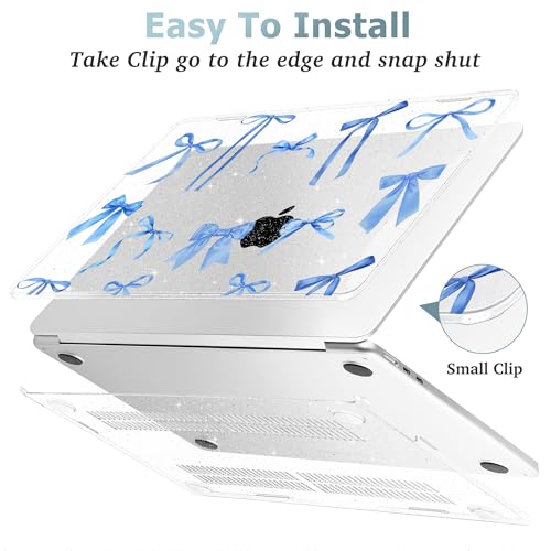 May Chen Case for MacBook Air 13/13.6 inch M5 A3449 M4 A3240 M3 A3113 M2 A2681, 2026 2025 2024-2022, Plastic Hard Shell with Keyboard Cover & Screec Protector, Watercolor Bows - Image 5