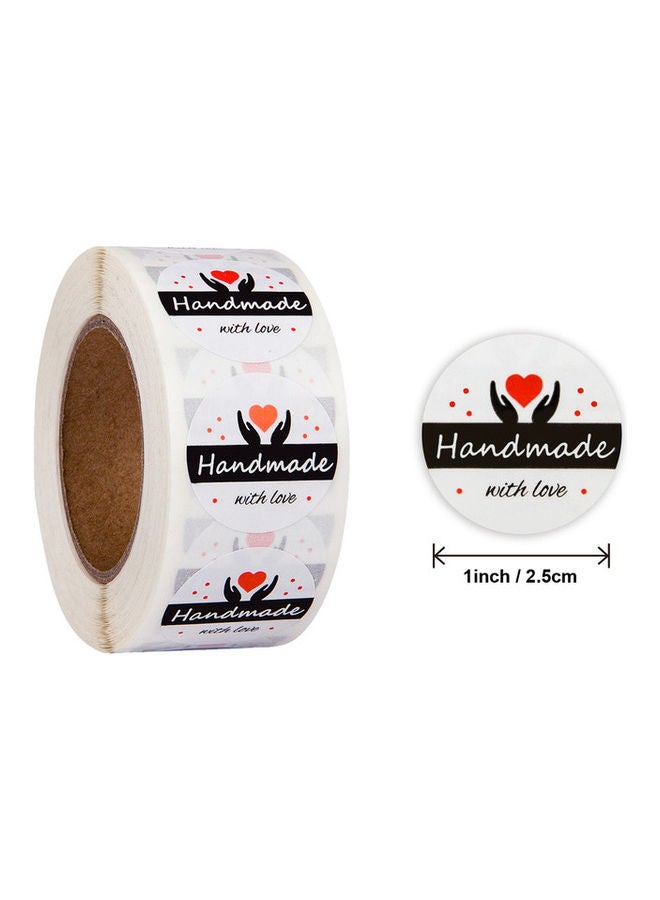 NIBEMINENT 500-Piece Handmade With Love Sticker Label Roll 1inch