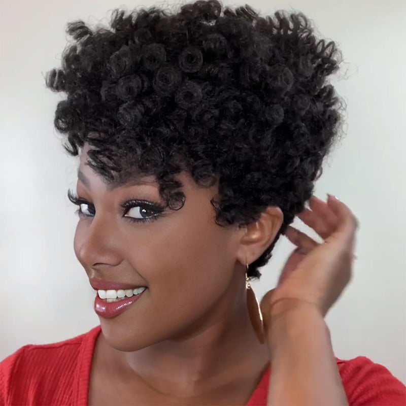 MIMAN 3 Packs 10 Inch Short Curly Crochet Hair Braiding 8MM Spiral Curls Crochet Braids Synthetic Hair Extension for Women DIY Mohawk Afro Braided Hairstyle Natural Black 1B