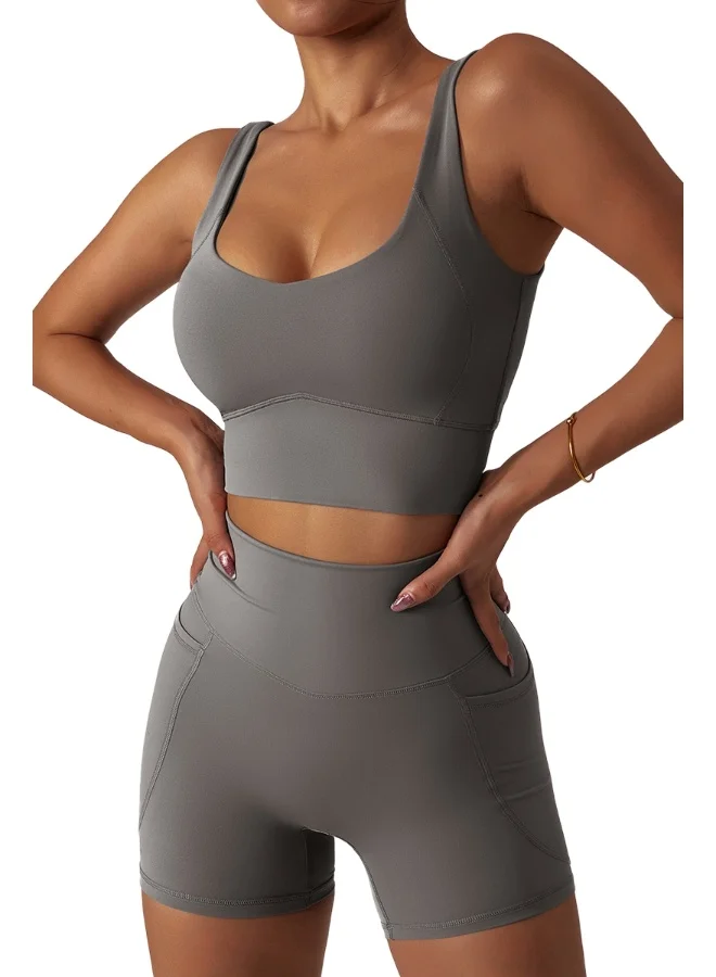 كون.يوغا Womens U Back Sports Bra - Padded Low Impact Workout Yoga Bra with Removable Built in Bra