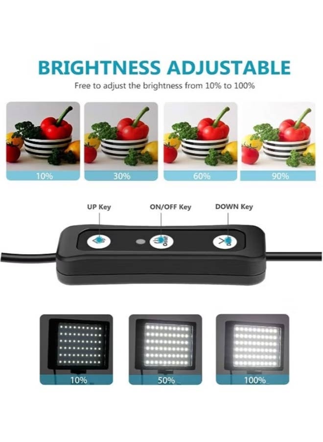 Dimmable 5600K USB LED Video Light with Adjustable Tripod Stand/Color Filters for Tabletop/Low Angle Shooting Colorful LED Lighting Product Portrait Youtube Video Photography - Image 4