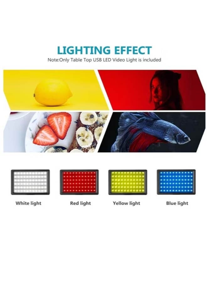 Dimmable 5600K USB LED Video Light with Adjustable Tripod Stand/Color Filters for Tabletop/Low Angle Shooting Colorful LED Lighting Product Portrait Youtube Video Photography - Image 5