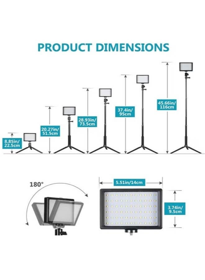 Dimmable 5600K USB LED Video Light with Adjustable Tripod Stand/Color Filters for Tabletop/Low Angle Shooting Colorful LED Lighting Product Portrait Youtube Video Photography - Image 3