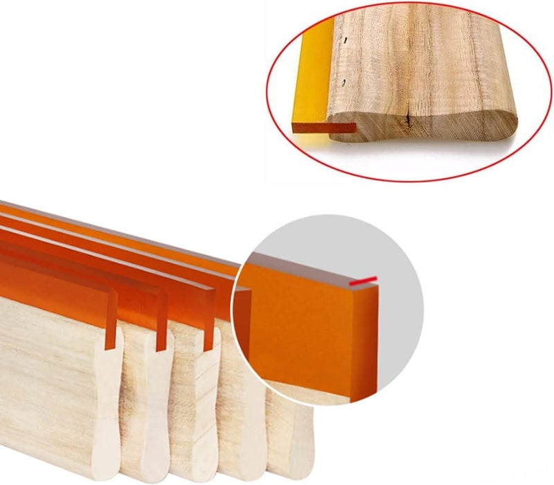 TECHTONGDA 1 pc 13 inch (33cm) Long 4 inches Wide Silk Stencil Screen Printing Squeegee Wood Oiliness Scraper Screen Ink Scraper 75 Durometer - Image 5