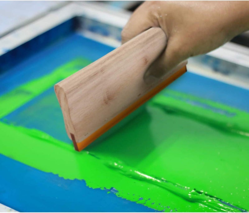 TECHTONGDA 1 pc 13 inch (33cm) Long 4 inches Wide Silk Stencil Screen Printing Squeegee Wood Oiliness Scraper Screen Ink Scraper 75 Durometer - Image 2