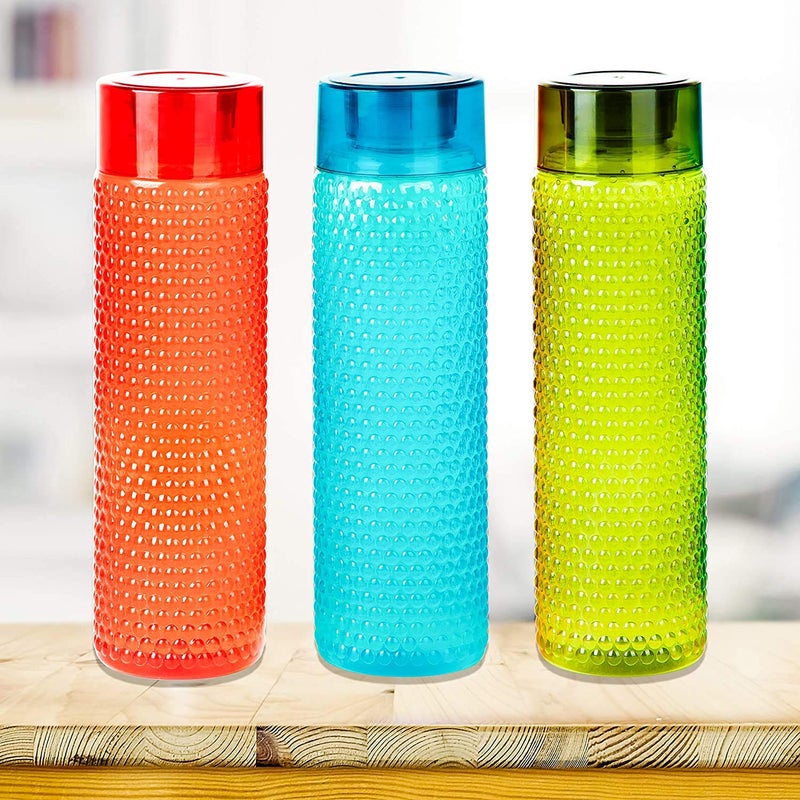 REGOLITH ENTERPRISES Unbreakable Multicolor Water Bottles Bubble Shape Designer Bottle 1000ml for Fridge School College Office Use Set of 6 - Image 5