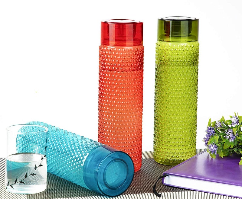 REGOLITH ENTERPRISES Unbreakable Multicolor Water Bottles Bubble Shape Designer Bottle 1000ml for Fridge School College Office Use Set of 6 - Image 3