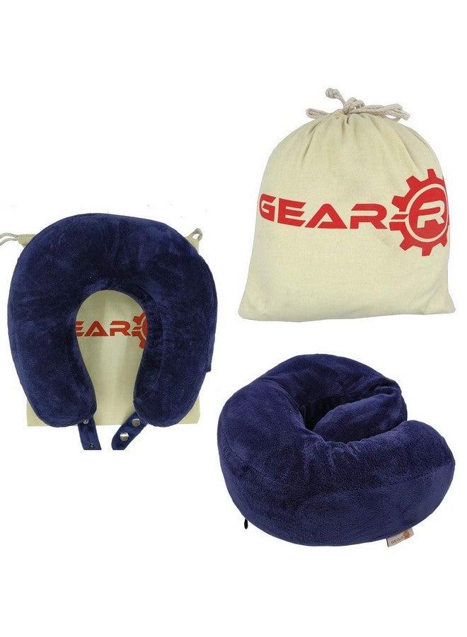 Gear-R جير-ر - وسادة رقبة ميموري فوم للسفر مع حقيبة سفر لرحلات الطريق الطويلة والرحلات الجوية (أزرق) - Image 5
