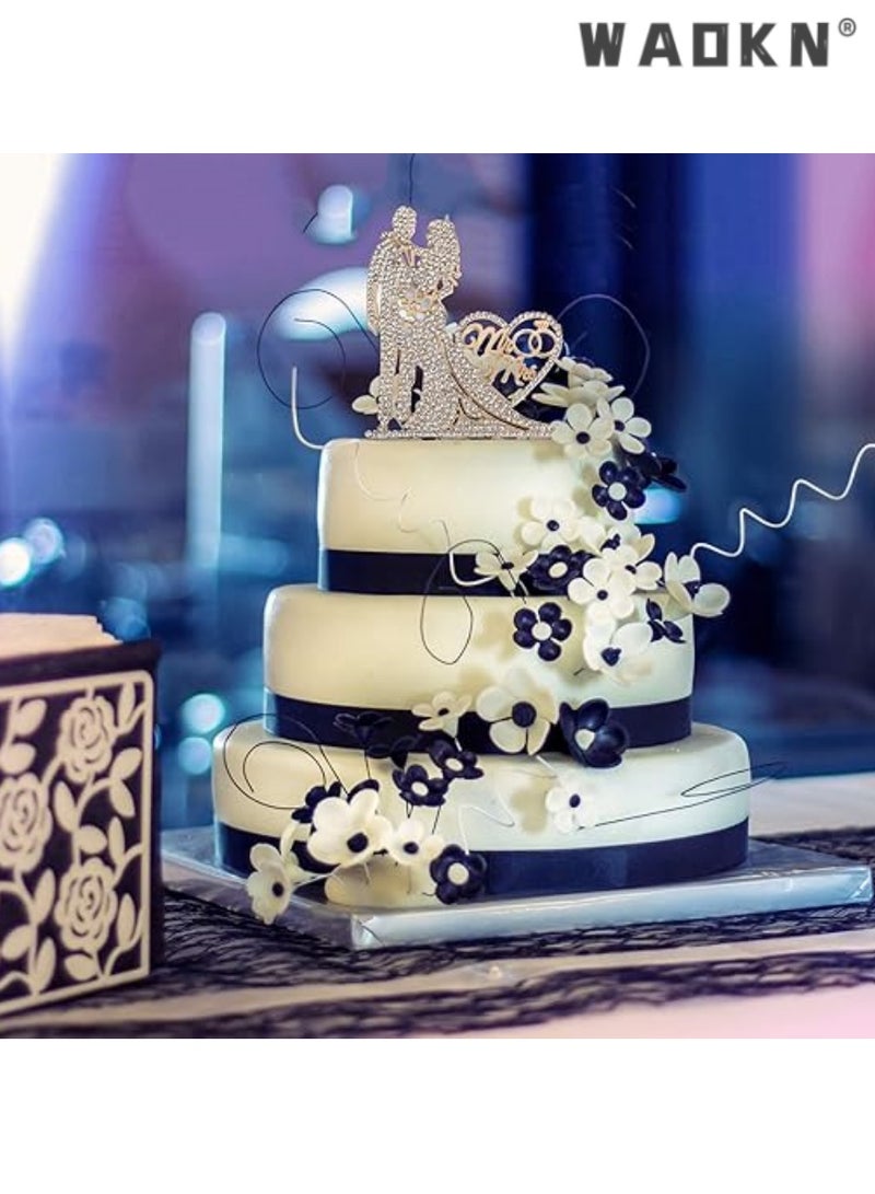 WAOKN Mr and Mrs Cake Topper, Exquisite Gold Love Wedding Cake Decoration, Ideal for Bride and Groom, Adds Sparkling Touch to Your Special Day Celebration, Timeless Keepsake, Memorable Accessory - Image 4
