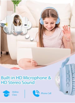 Bluetooth Headphones for Girls/Boys, HiFi Stereo Wireless Headphones with Built-in HD Microphone (Blue) - pzsku/ZAD2622DB67259B32855BZ/45/_/1700633244/549a218f-3464-471c-9c8e-f325f1867313