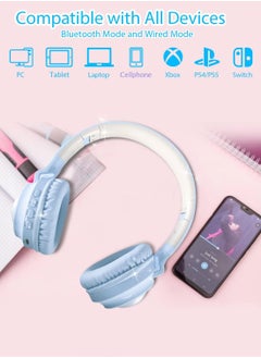 Bluetooth Headphones for Girls/Boys, HiFi Stereo Wireless Headphones with Built-in HD Microphone (Blue) - pzsku/ZAD2622DB67259B32855BZ/45/_/1700633316/1a01aa38-0c3c-47d3-9f0c-8900dea63d8c