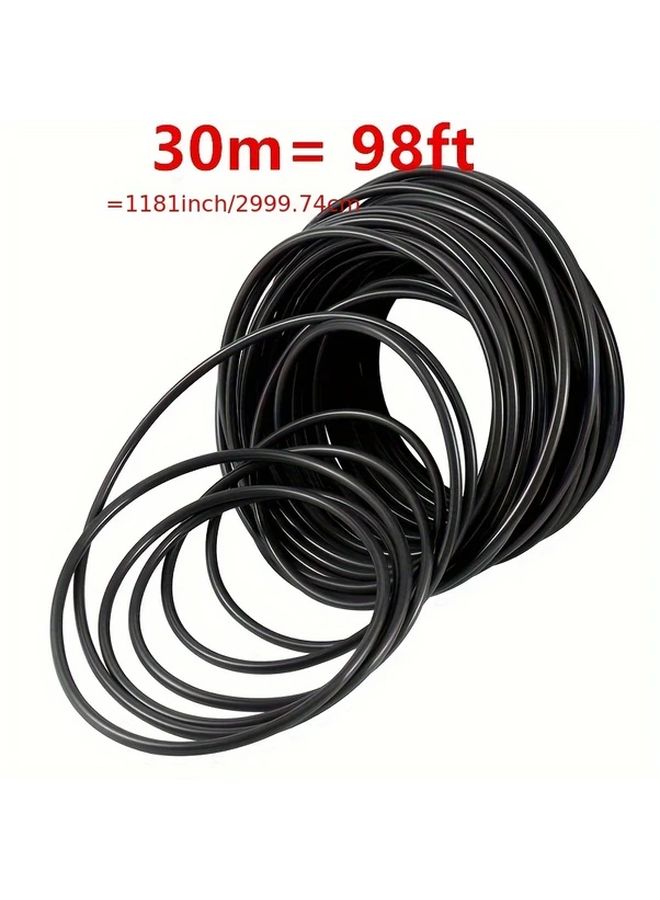 خرطوم حديقة مطاطي PVC أسود بطول 50 متر مع موصل منحني - Image 4