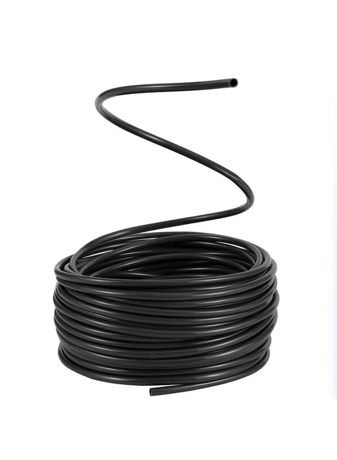 خرطوم حديقة مطاطي PVC أسود بطول 50 متر مع موصل منحني - Image 1