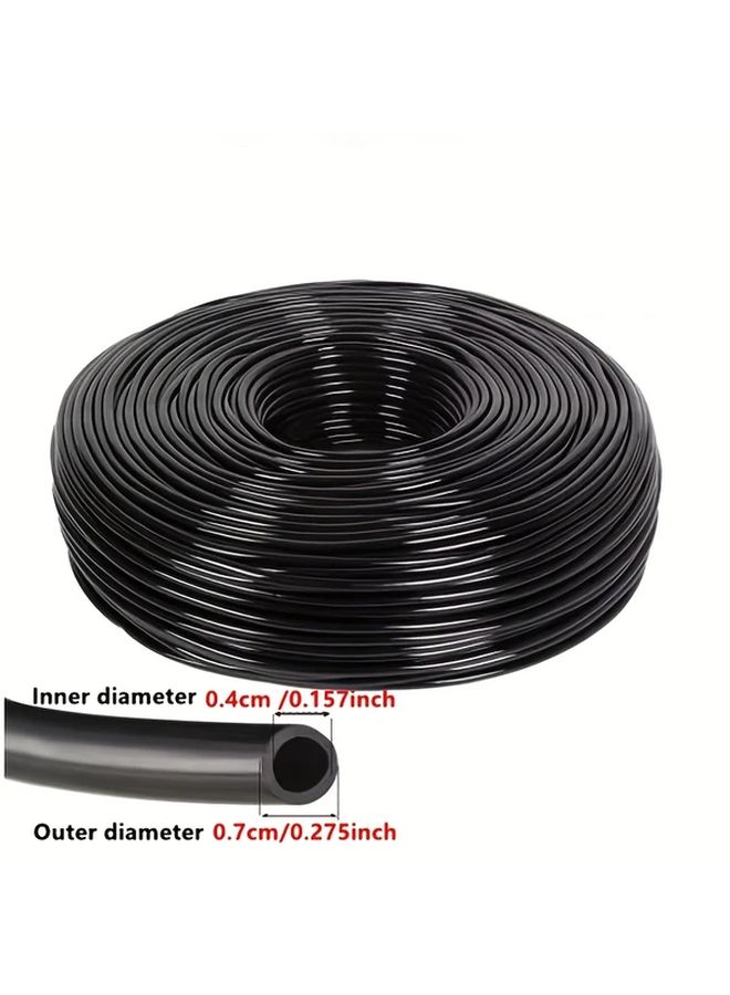 خرطوم حديقة مطاطي PVC أسود بطول 50 متر مع موصل منحني - Image 3