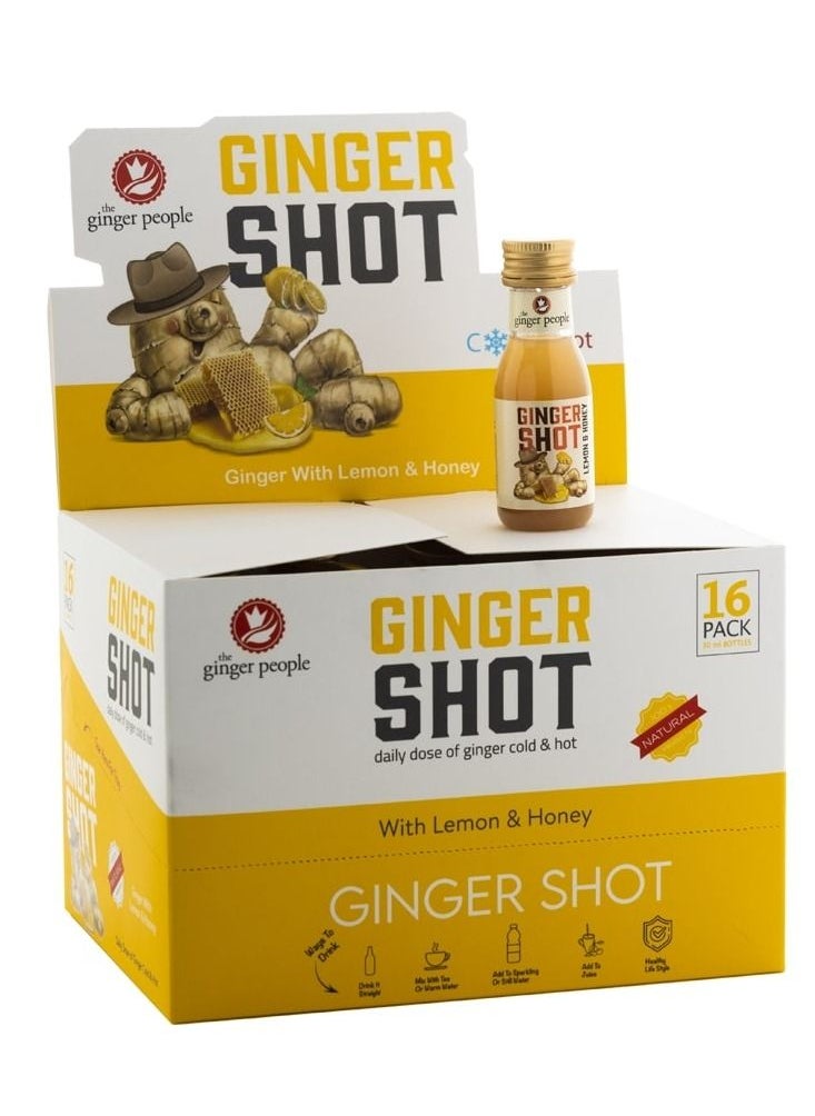 The Ginger People - Ginger Beverages Set 16pc Ginger Shot 30ml, 16pc Gisneng Shot 30ml and 6pc ginger brew 330ml - Image 1