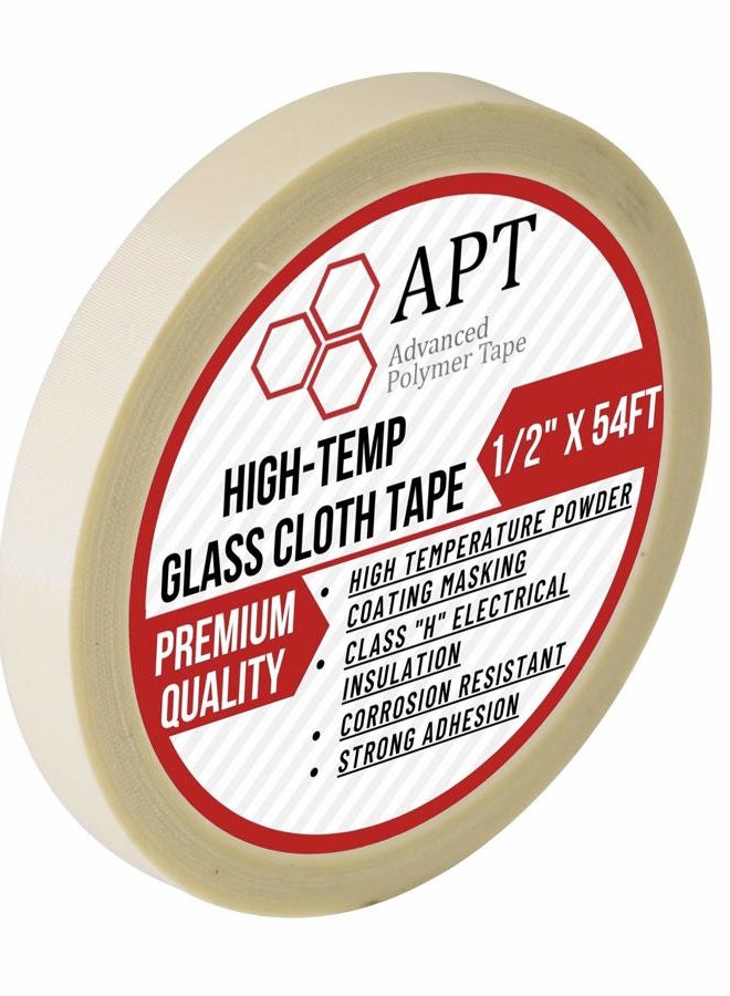 APT Advanced Polymer Tape شريط كهربائي من قماش الزجاج APT، شريط ماسك لدرجات الحرارة العالية، 260°C. مدرج في UL، شريط مقاوم للحرارة باللون الأبيض. - Image 1
