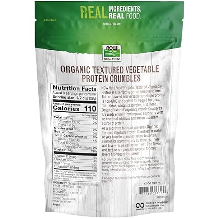 now , Organic Textured Soy Protein Granules, Non-GMO, Versatile, Vegetable-Sourced Protein, 8-Ounce (Packaging May Vary) - Image 2