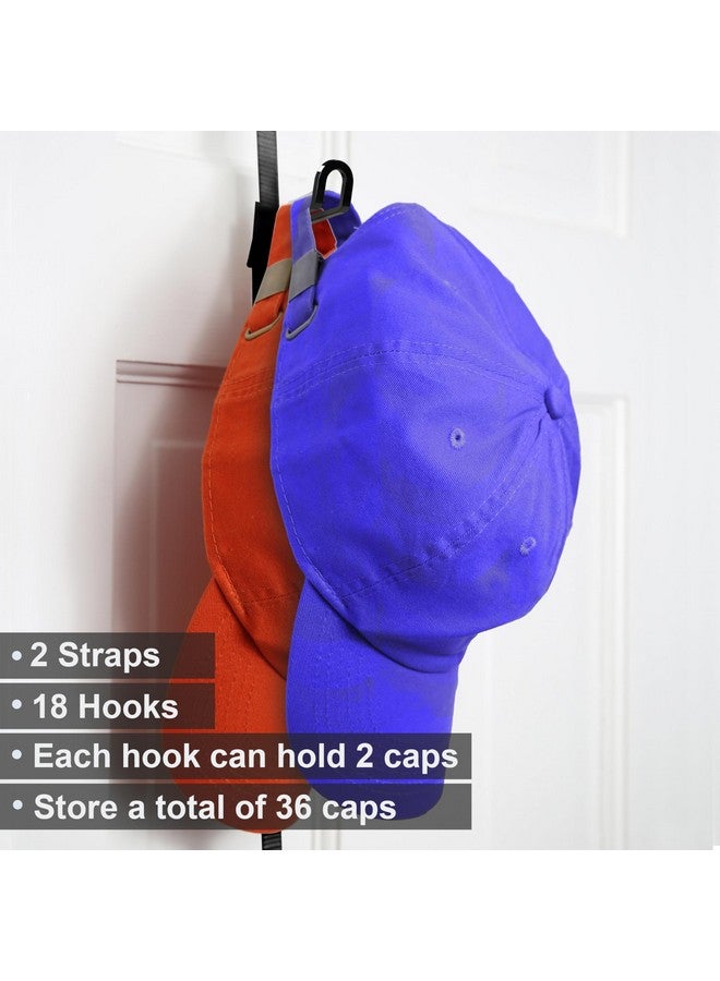 Perfect Curve Perfect Curve Hat Organizer CapRack | Over-The-Door Hat Rack and Organizer | Baseball Cap Rack | Hat Rack for Door | Cap Organizer | 2 Straps | Holds 18 to 36 Adjustable Caps |Black  - Image 3