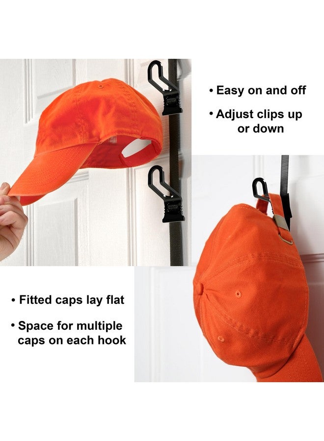 Perfect Curve Perfect Curve Hat Organizer CapRack | Over-The-Door Hat Rack and Organizer | Baseball Cap Rack | Hat Rack for Door | Cap Organizer | 2 Straps | Holds 18 to 36 Adjustable Caps |Black  - Image 2