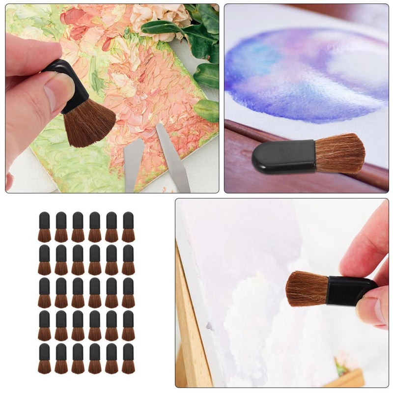OSALADI 30pcs Portable Oval Black Handle Premium Bristle Makeup Brushes Blush and Powder Foundation Face Brushes for Travel and Daily Use - Image 5
