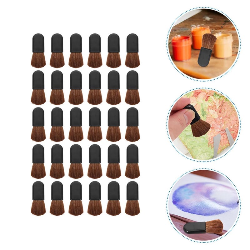 OSALADI 30pcs Portable Oval Black Handle Premium Bristle Makeup Brushes Blush and Powder Foundation Face Brushes for Travel and Daily Use - Image 2