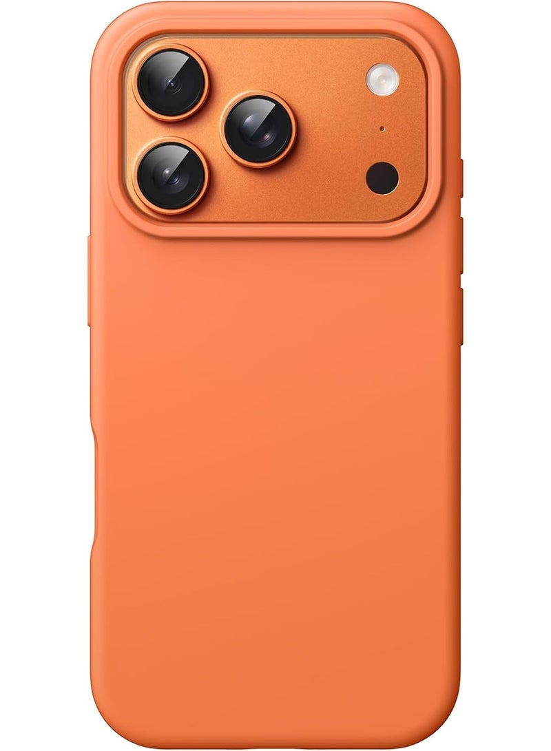 Shockproof silicone back cover compatible with iPhone 17 Pro, orange